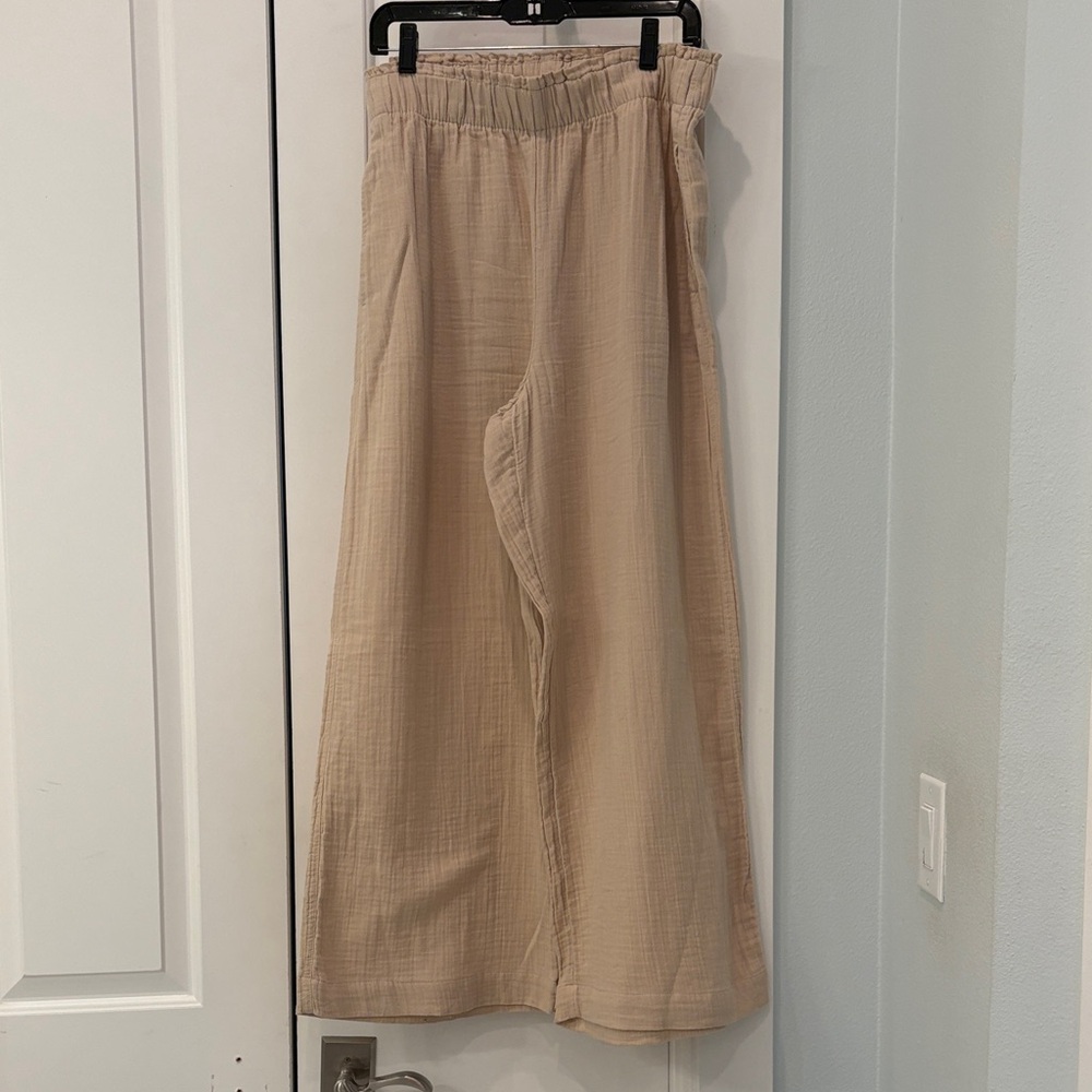 GAP wide leg gauze pant in Bedrock